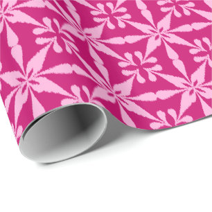 Papier Cadeau Motif Ikat Star - Fuchsia rose