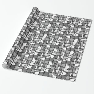 Papier Cadeau Motif inspiré de plusieurs gris blanc