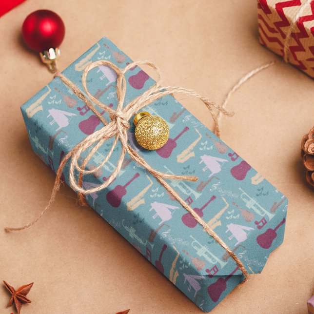 Papier Cadeau Motif Instruments de musique (Créateur téléchargé)