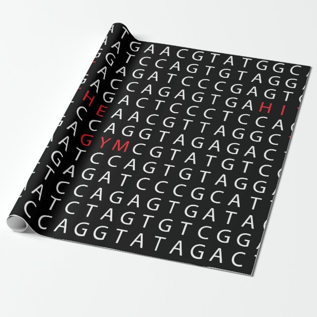 Papier Cadeau Motif intelligent de GYMNASE d'ADN (Déroulé)