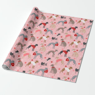 Papier Cadeau Motif italien Greyhound Valentine