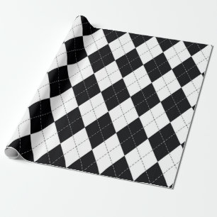 Papier Cadeau Motif Jacquard sans couture en noir et blanc. Géom