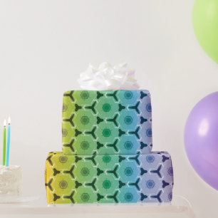 Papier Cadeau Motif kaléidoscope pastel arc-en-ciel