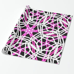 Papier Cadeau Motif kaléidoscope rose vif et chaud