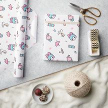 Motif Kawaii Pastel Sucré – Étoiles & Maquillage