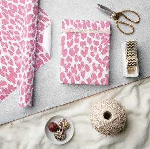 Papier Cadeau Motif léopard rose