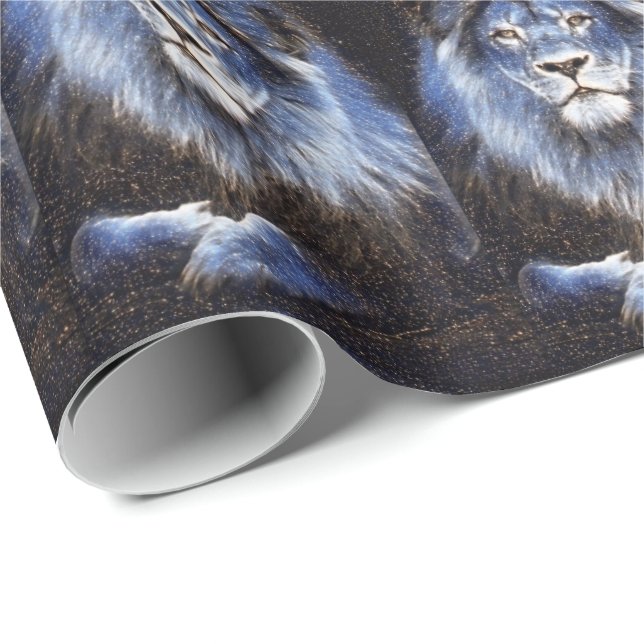 Papier Cadeau Motif Majestic des Lions (Coin rond)