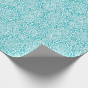 Papier Cadeau Motif Mandala bleu clair