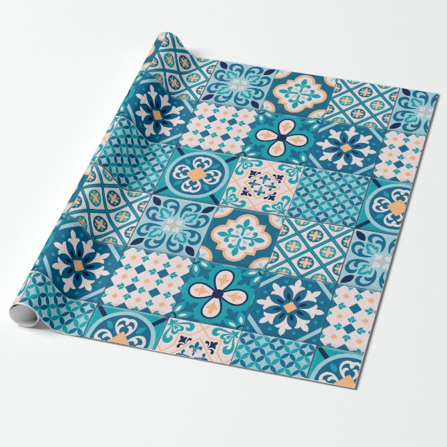 Papier Cadeau Motif marocain en carreaux (Déroulé)