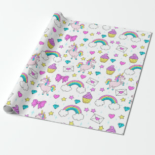 Papier Cadeau Motif mignon de licorne