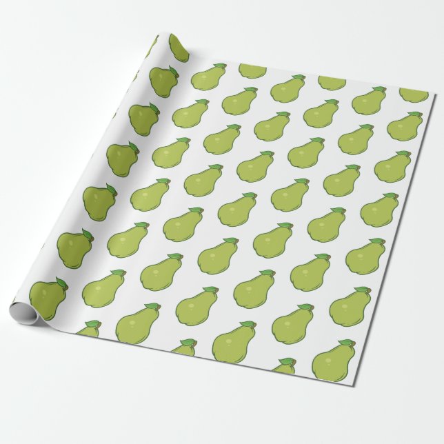 Papier Cadeau Motif mignon de poire (Déroulé)
