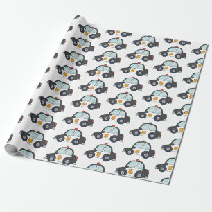 Papier Cadeau Motif mignon de voiture de police