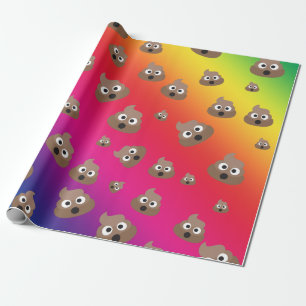 Papier Cadeau Motif mignon d'Emoji de dunette d'arc-en-ciel