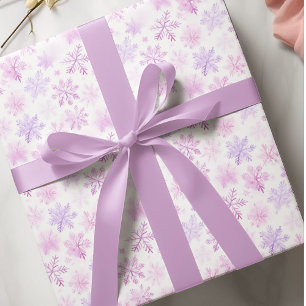 Papier Cadeau Motif mignon rose des faches de neige