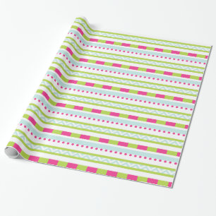 Papier Cadeau Motif mignonne rose verte à la menthe