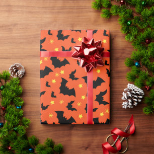 Papier Cadeau Motif minimal orange d'Halloween