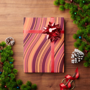 Papier Cadeau Motif minimal rose Brown Waves