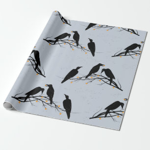 Papier Cadeau Motif minimaliste moderne Black Ravens