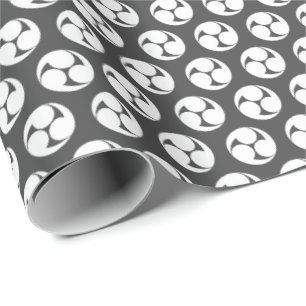 Papier Cadeau Motif mitsudomotique blanc traditionnel japonais