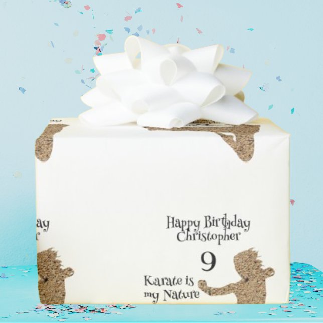 Papier Cadeau Motif moderne Arts martiaux Karate Anniversaire de (Créateur téléchargé)