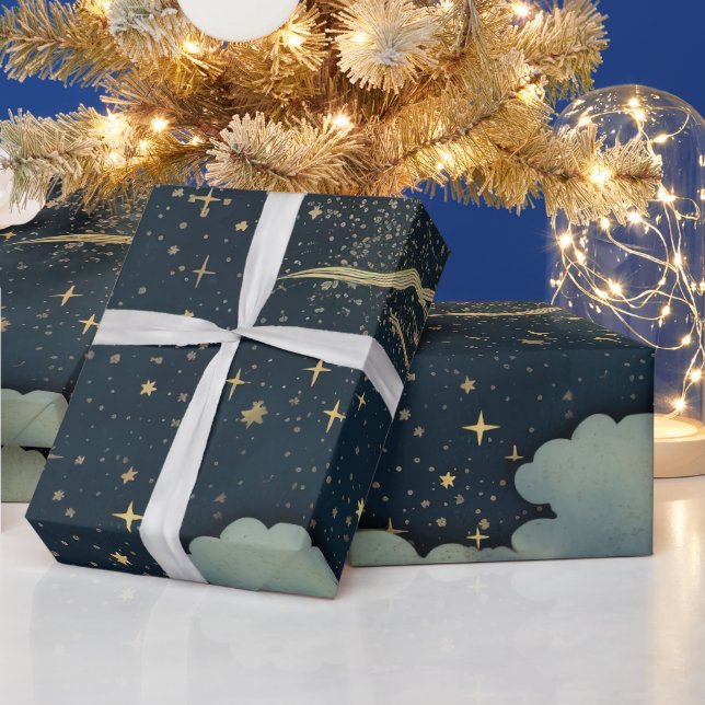 Papier Cadeau Motif moderne étoilé (Vacances)