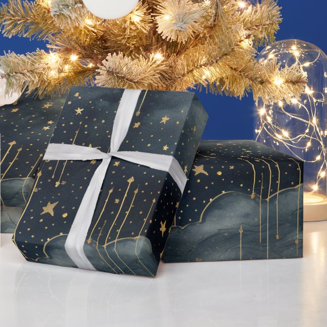 Papier Cadeau Motif moderne étoilé (Vacances)