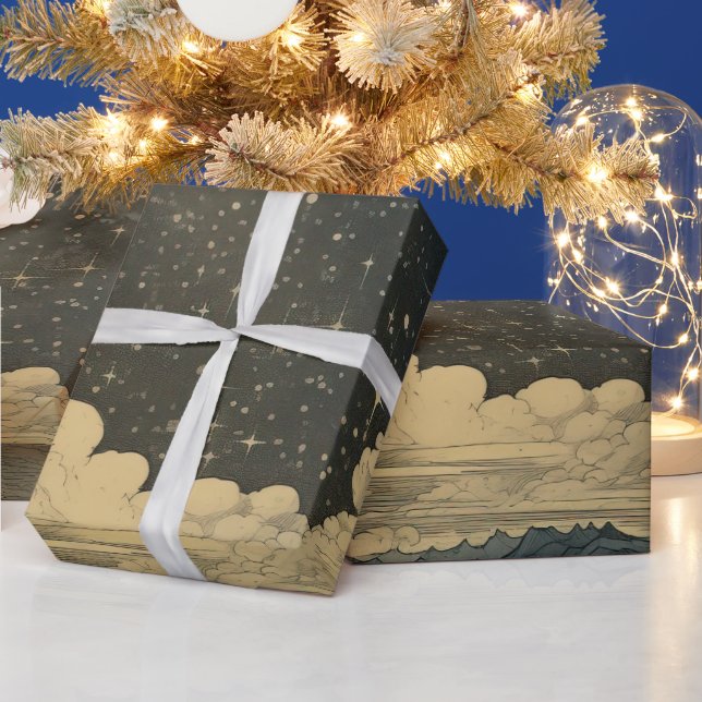 Papier Cadeau Motif moderne étoilé (Vacances)