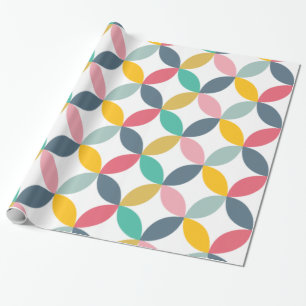 Papier Cadeau Motif moderne géométrique coloré