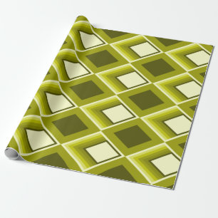 Papier Cadeau Motif moderne géométrique Jaune glam des années 60