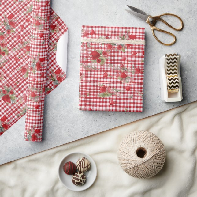 Papier Cadeau Motif moderne Tartan Red Heart (Artisanat)