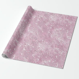 Papier Cadeau Motif Moire en Soie Marbrée en Rose Poussiéreux
