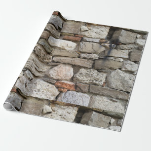 Papier Cadeau Motif mur en pierre de rouble