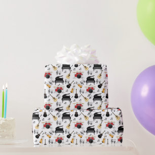 Papier Cadeau Motif Music Instrumen