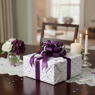 Papier Cadeau Motif musical pourpre