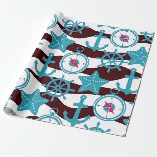 Papier Cadeau Motif nautique d'été
