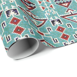 Papier Cadeau Motif Navajo des Indiens d'Amérique 