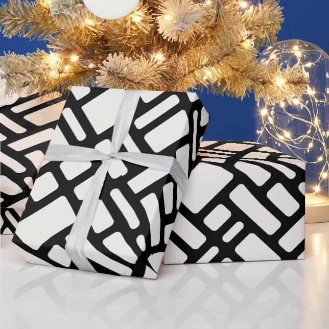 Papier Cadeau Motif noir blanc mignon (Vacances)