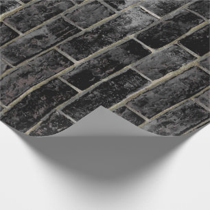Papier Cadeau Motif noir de mur de briques