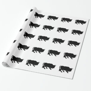 Papier Cadeau Motif noir de taureaux