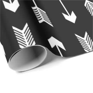 Papier Cadeau Motif noir et blanc de flèches