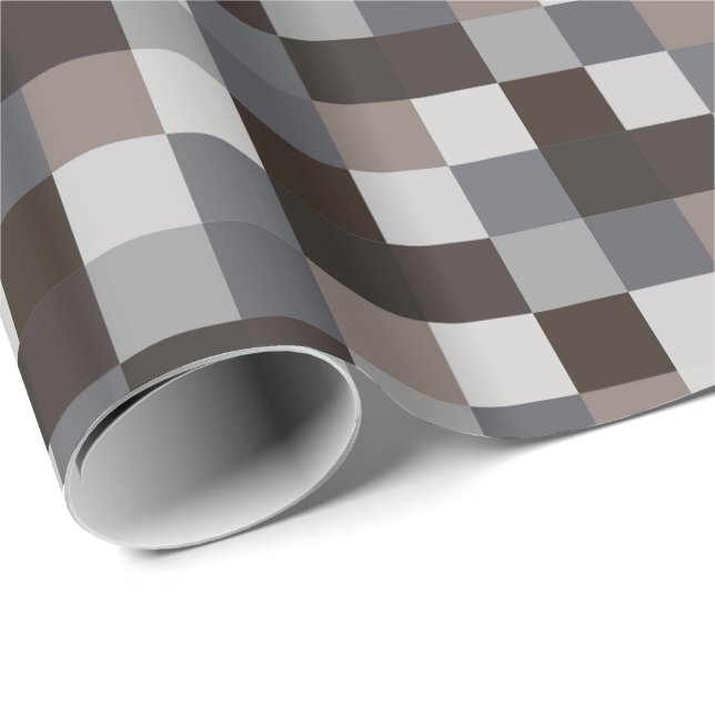 Papier Cadeau Motif noir et gris de Pixelated (Coin rond)