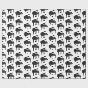 Papier Cadeau Motif noir grand piano carrelé