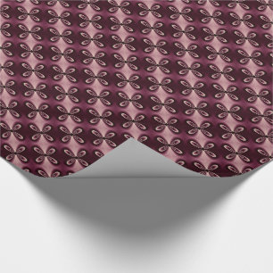 Papier Cadeau Motif numérique de pétale floral rouge de Bourgogn