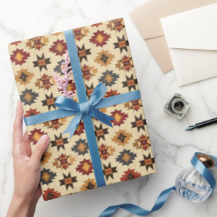 Papier Cadeau motif occidental cool carrelé