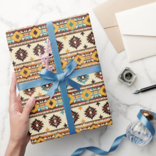 Papier Cadeau motif occidental cool carrelé