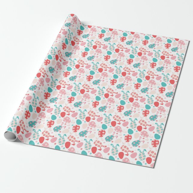 Papier Cadeau Motif OEuf de Pâques Bunny Oreilles (Déroulé)