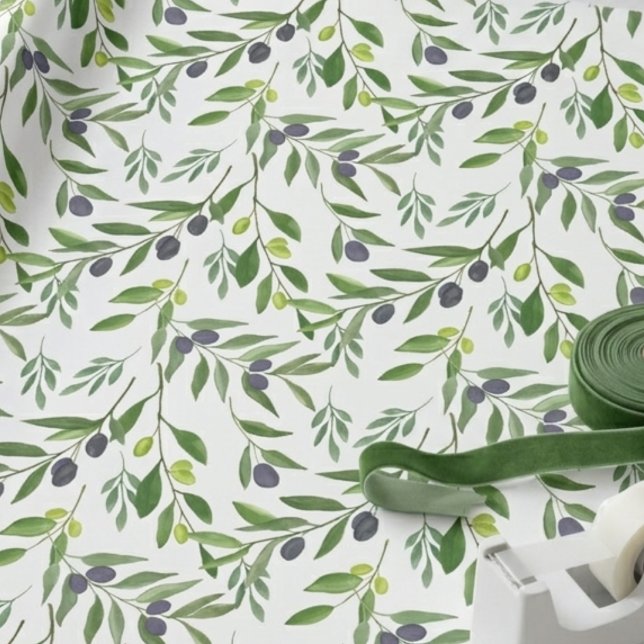 Papier Cadeau Motif olive de campagne française  (Créateur téléchargé)