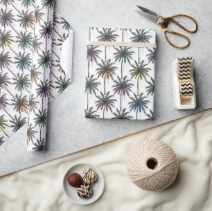 Papier Cadeau Motif Paint Drop Palm Tree
