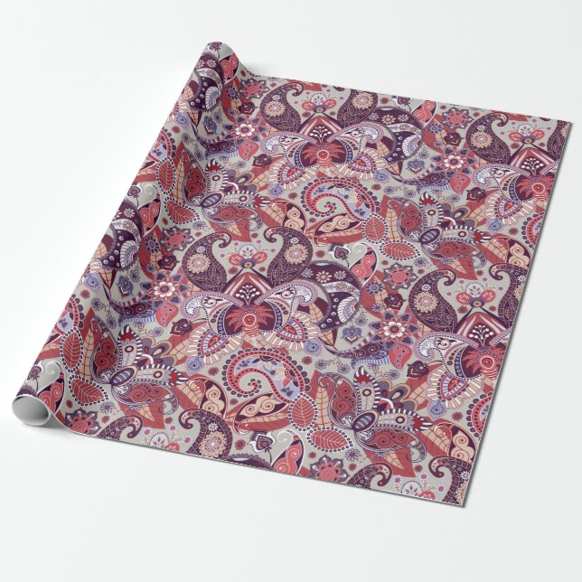 Papier Cadeau Motif Paisley (Déroulé)
