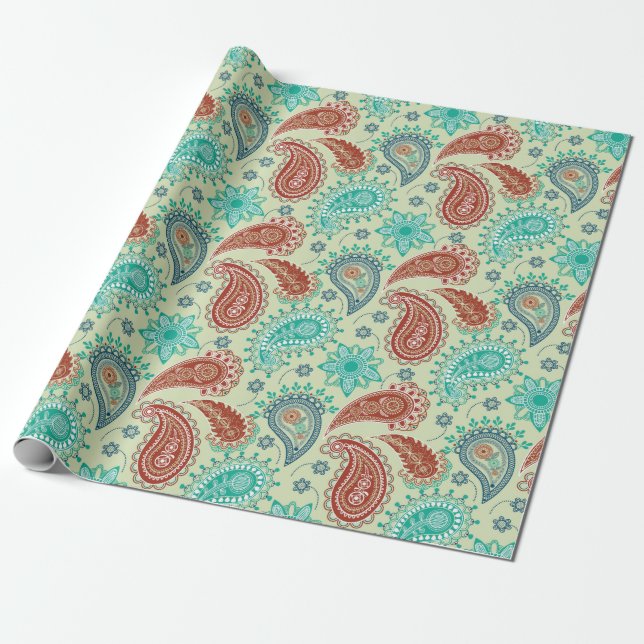 Papier Cadeau Motif Paisley (Déroulé)